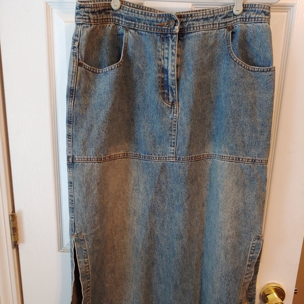Newport News Denim Maxi Skirt, size 12!